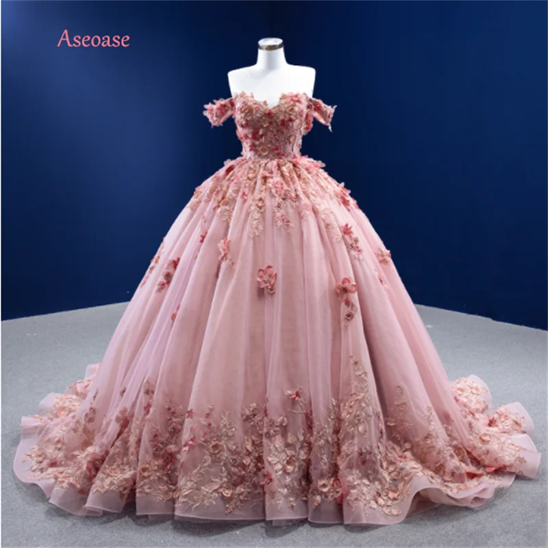 

Pink Quinceanera Dresses Ball Gown Off The Shoulder Tulle Appliques Beaded Mexican Sweet 16 Dresses 15 Anos