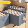 1pc Grey Nonwoven Fabric with Partition Clothing Storage Box Household Wardrobe Organization and Storage 1