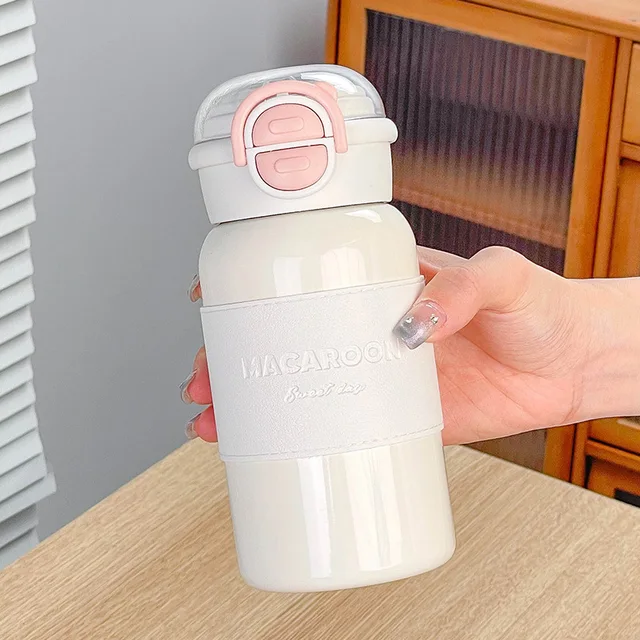 500ml Large Capacity Insulated Bottle with Straw Water Cup Students Simple Double Drinking and Cold Insulation Cup Easy To Carry 3