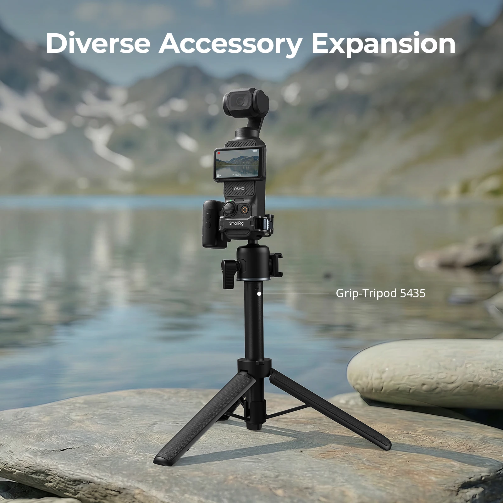 SmallRig Pocket 3-Käfig-Adapter für DJI Osmo Pocket 3, mit Kaltschuh für Selfie-Sticks, Halshalterungen, Schnellverschluss-Schwenk-Neigköpfe – Detail 7