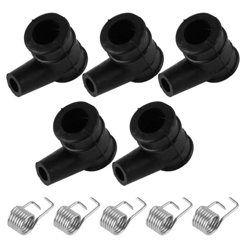 

652F 5 Kit Ignition Coil Cap & Spring Replacment Fit For 2 Stroke 4500 5200 5800 45CC 52CC 58CC Chainsaw Garden Tool Plastic