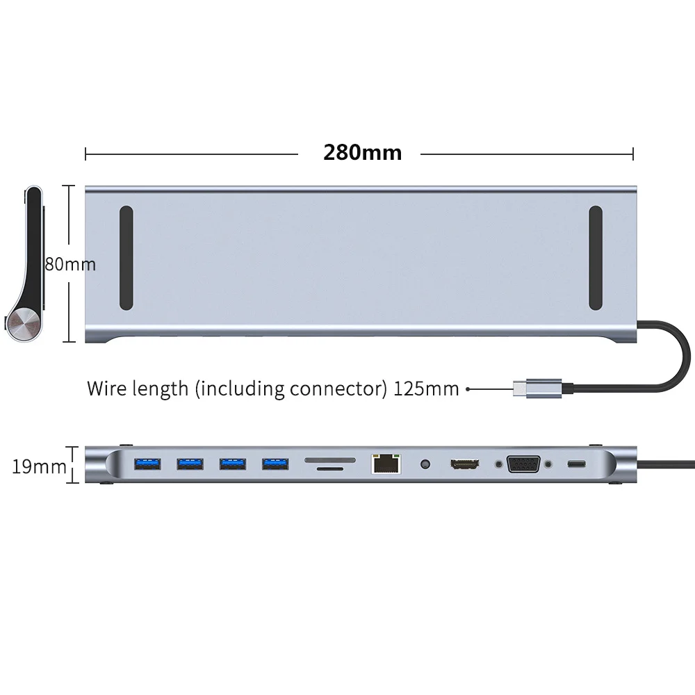 4/5/6/8/11 in 1 Type C Dock USB Hub 3.0 Splitter Multiport Adapter 4K HDMI-compatible RJ45 SD/TF VGA PD for MacBook iPad Laptop