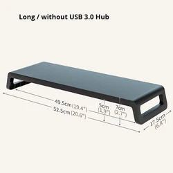 Ergonomic Monitor Desk Stand with Desktop Organizer and Optional USB3.0 Hub (Long no USB Hub)