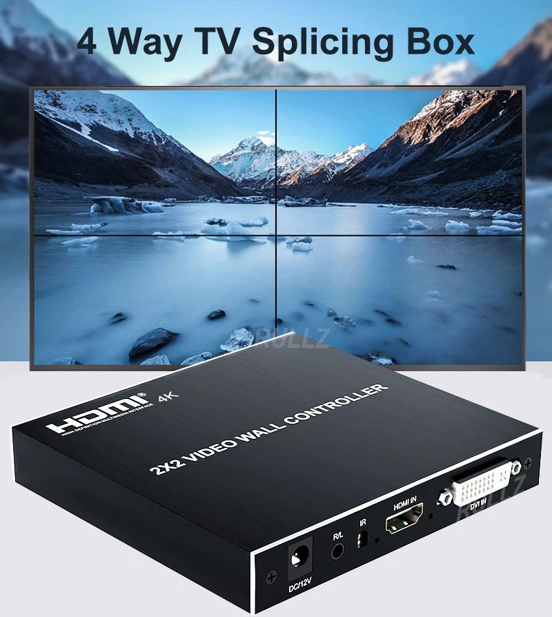 HDMI   Ʈѷ TV ƼĪ ڽ, 2x2 Ƽ ũ μ, 2 3 4  TV ö̼, ũ ö̽ ڽ, 4K-1080P, 60Hz