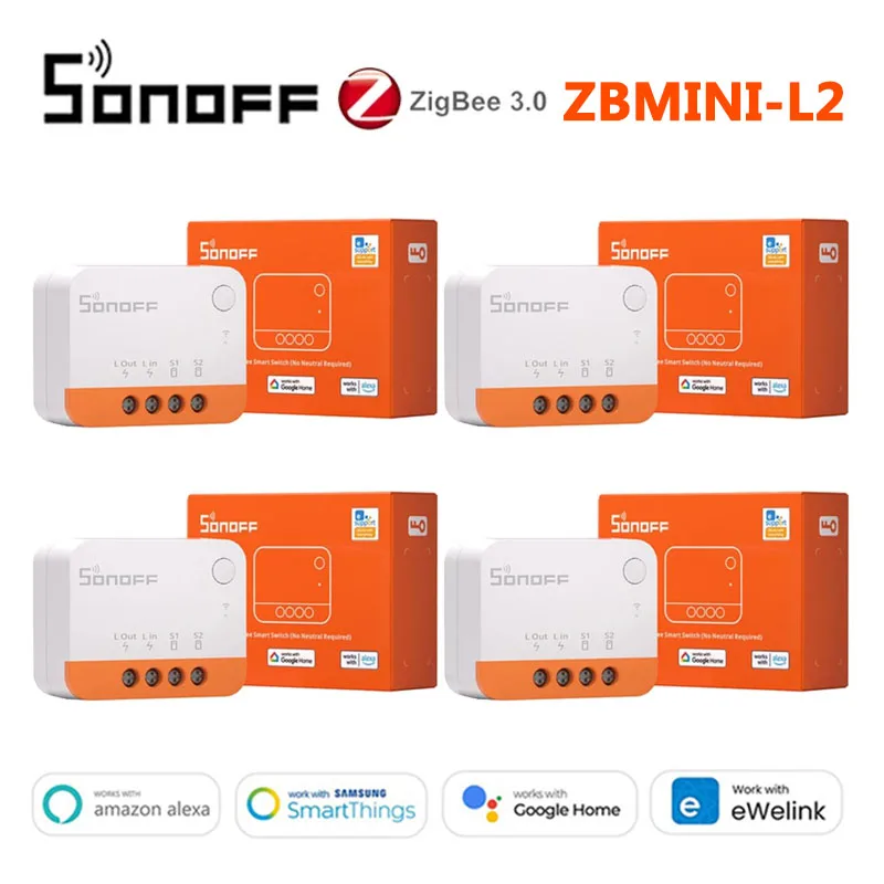 Sonoff Zbmini l2 Zigbee Mini Faça Você Mesmo Interruptor Inteligente sem Fio Neutro Necessário Módulo de Relé de Luz para Alice Alexa Google Home Smartthing