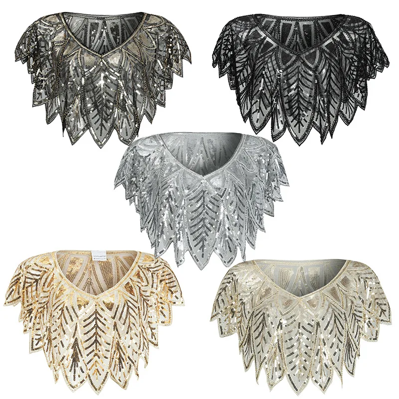 Damen Flapper Kleider 1920er Pailletten Art Déco Gatsby Cocktailkleid mit Ärmel Damen Flapper Kleider 1920er Pailletten Art Déco Gatsby Cocktailkleid mit Ärmel