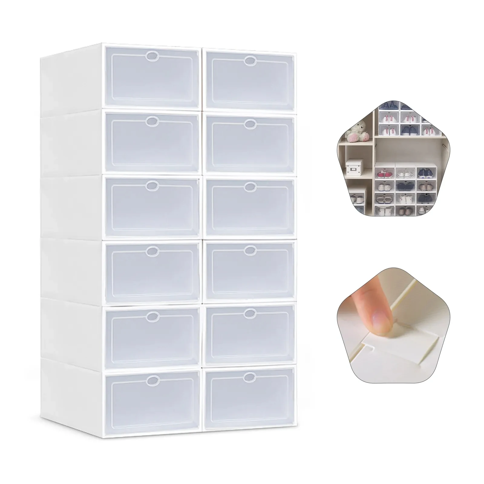 

20Pcs shoe box storage transparent shoe box storage system can stack plastic sports shoes display box storage box shoe rack