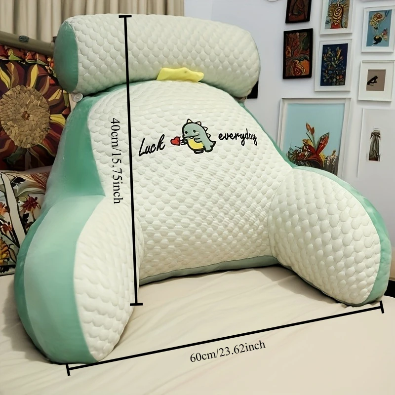 1pc Ergonomic Reading Pillow with Adjustable Back Support,Soft Lumbar Support for Bed, Sofa, Chair,Breathable Polyester Fabric