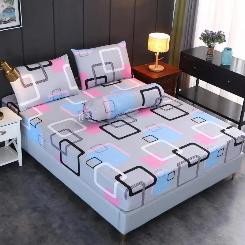 Non-slip Bed Single Piece Simmons Protective Cover Mattress Cover Bedspread Bed Skirt Dust Cartoon Shooting Star Pattern mattress cover
