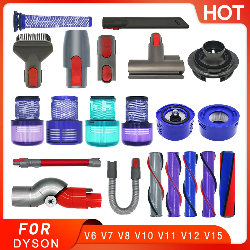 For Dyson V6 V7 V8 V10 V11 V12 V15 Handheld Vacuum Cleaner Accessories  Washable HEPA Filter Roller Brush Head Replacement Parts - AliExpress