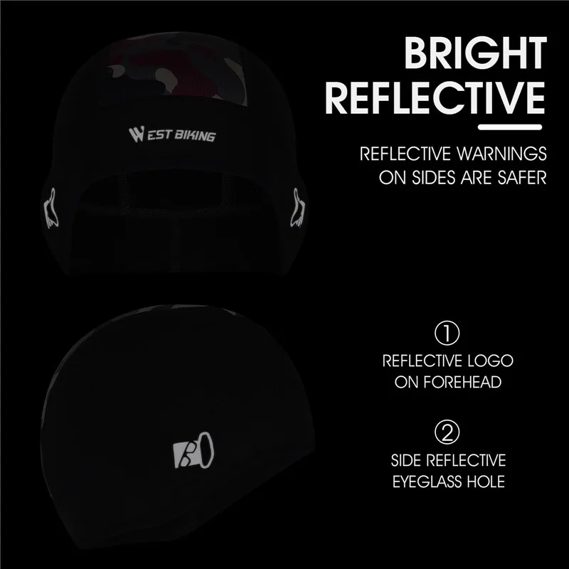 WEST BIKING Winter Sport Cycling Cap Breathable Wicking Thermal Bike Caps Helmet Liner Outdoor Sports  Cycling Running Head Hat