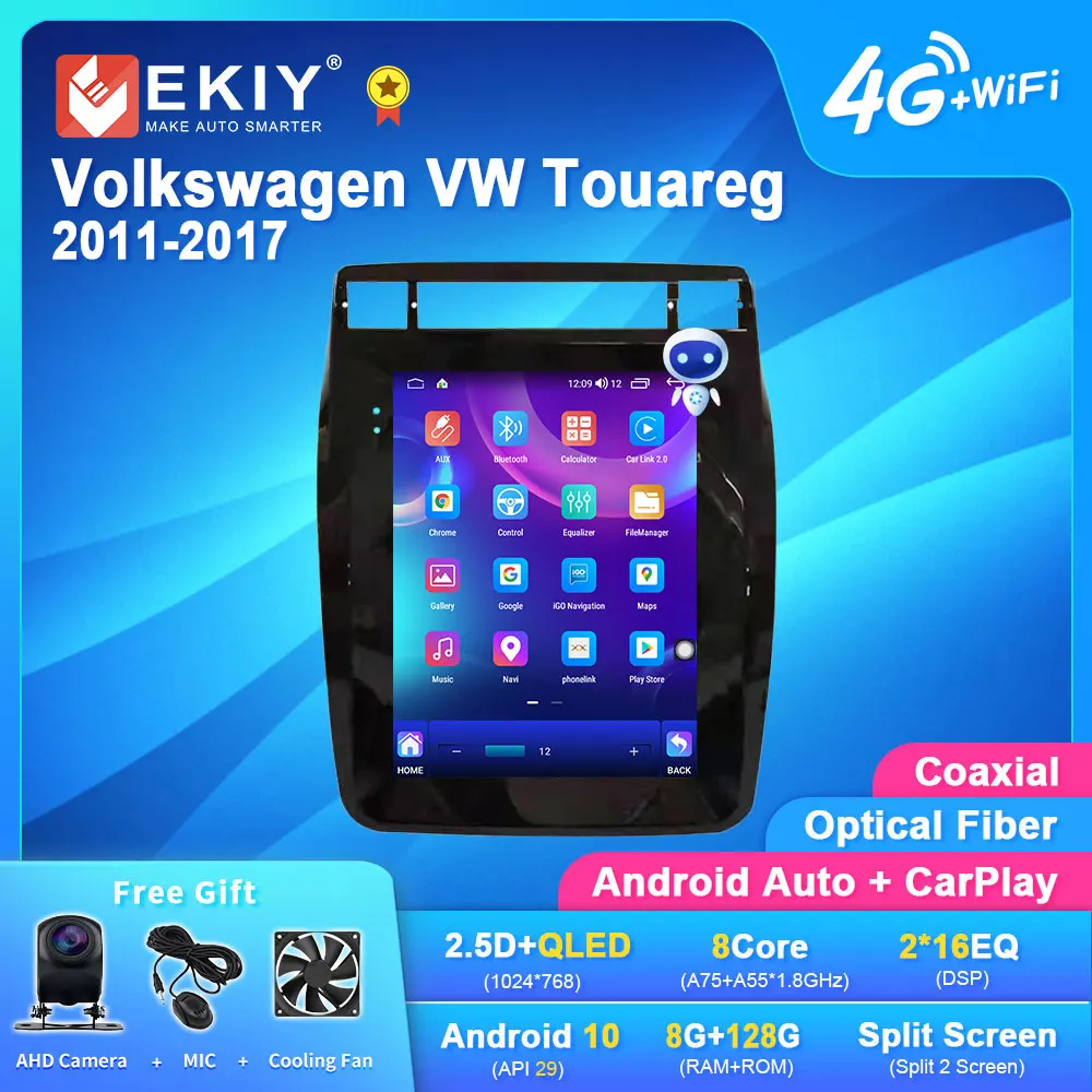 

Автомагнитола EKIY TT7 мультимедийный экран Tesla для Volkswagen VW Touareg 2011-2017 Android 10 GPS стерео 2 DIN