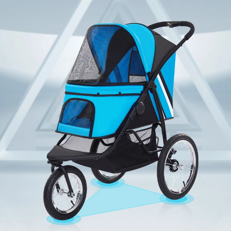 

Luxury Folding Detachable Outdoor Pet Pram Small Dog And Cat Travel Trolley Four Wheeled Pet Stroller