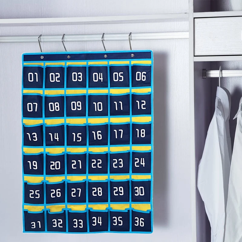 

36 Numbered Pockets Chart Cell Phone Hanging Storage Bag Hanging Organizer For Classroom Mobile Phone Calculator Holders
