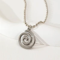Y2K Style Stainless Swirl Necklace 1