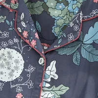 Spring and autumn ladies cute cartoon floral viscose fiber pajamas two-piece long-sleeved home service cotton summer thin shorts - Image 5