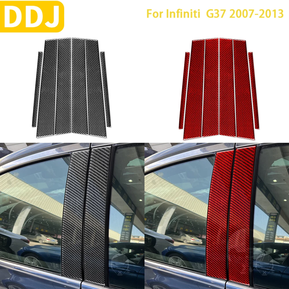 

For Infiniti G37 2007-2013 Accessories Car Carbon Fiber Auto Interior B Pillar Cover Trim Sticker Modification Decoration