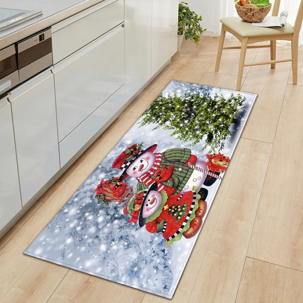 Christmas Kitchen Carpet Entrance Doormat Home Living Room Bedroom Balcony Decoration Long Rug Bath Hallway Anti-Slip Floor Mat floor mat,plush rug,decorative carpet,silk wool rug,plush carpet,non slip carpet,imitated cashmere carpet,kitchen mat