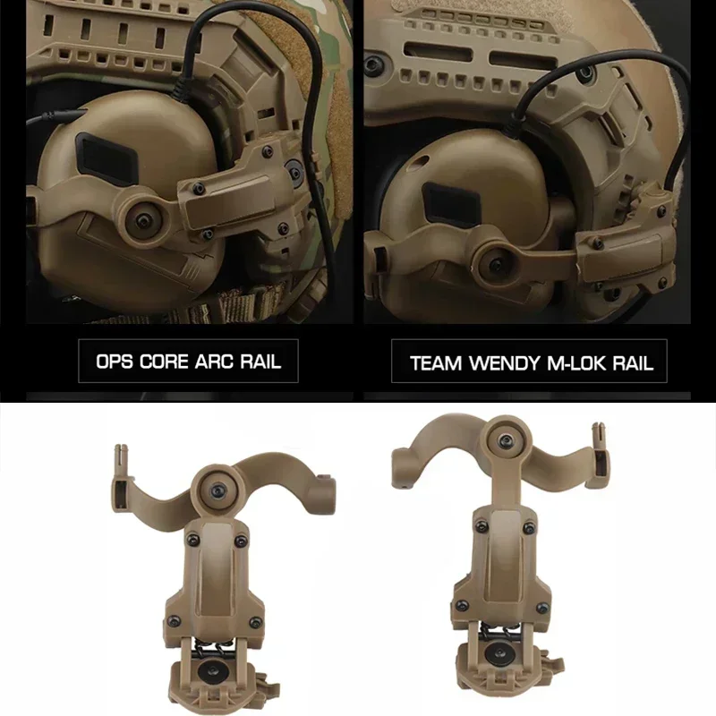 Tactical OPS CORE ARC/Wendy M-LOK Rail Airsoft M32 M31 Fast Helmet Mount Adapter For COMTAC III Shooting Headset Accessories