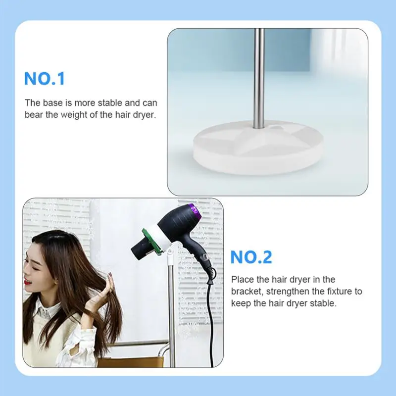 Telescopic Hair Dryer Holder Stainless Steel Blow Dryer Stand Hands Free Hanger Bathroom Shelf Hairdryer Rack Floor Stand Pet