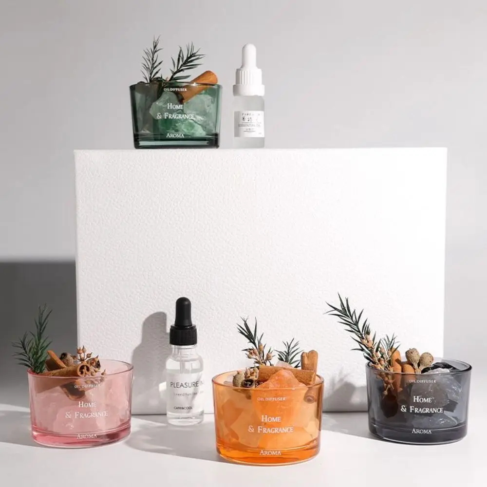 Natural Stones Essential Oil Diffuser Exquisite Five Color Stone Crystal Stones Diffuser Fire Free Fragrant Aroma Stone Bedroom home fragrance products aroma oil diffuser aroma essential oil