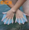 1Pair Unisex Frog Type Silicone Girdles Swimming Hand Fins Finger Webbed Gloves Paddle Water Sports frog claw Swimming Equipment 1