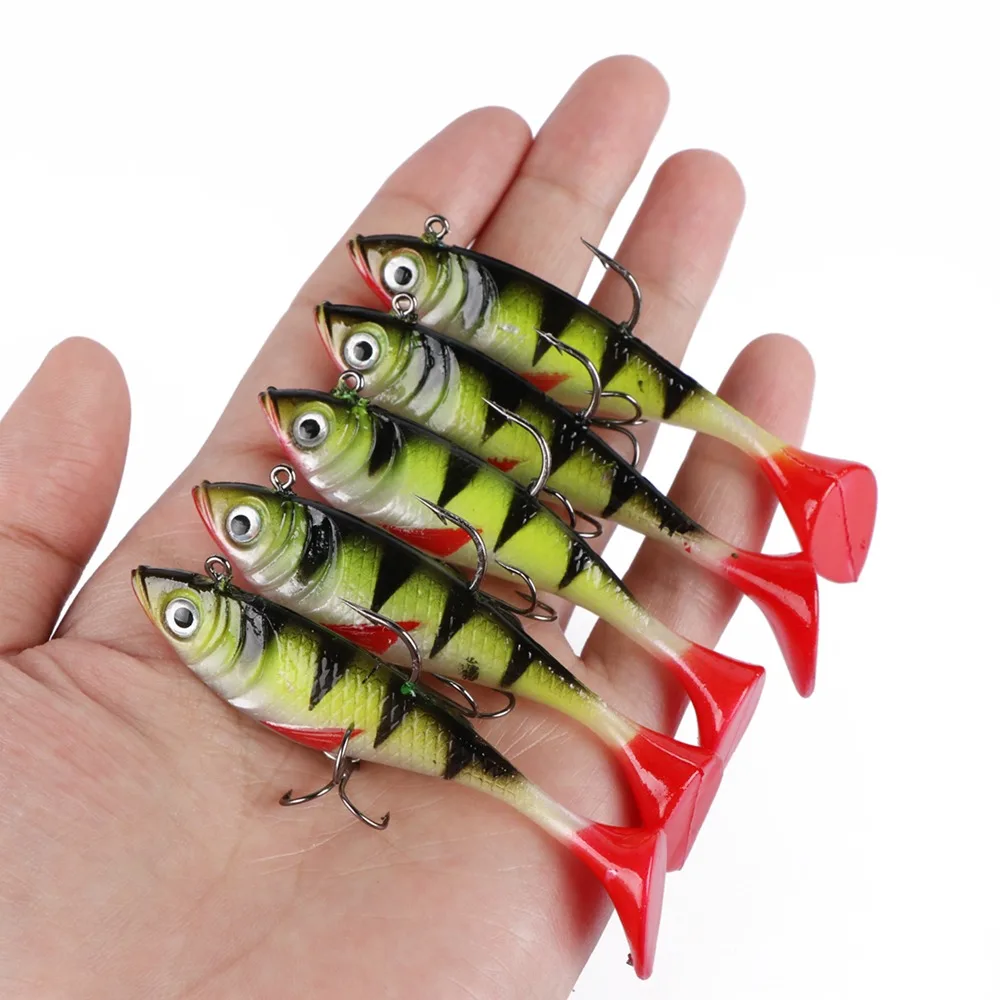 Goture 5pcs/lot Soft Lure 8.5cm 13g Wobblers Silicone Bait Fishing Lures  Sea Bass Carp Fishing Wobblers Jig Lead Fish Lures