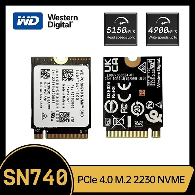 Western Digital WD SN740 2TB 1TB 512GB M.2 SSD 2230 NVMe PCIe Gen 4x4 SSD  for Microsoft Surface ProX Surface Laptop 3 Steam Deck - AliExpress