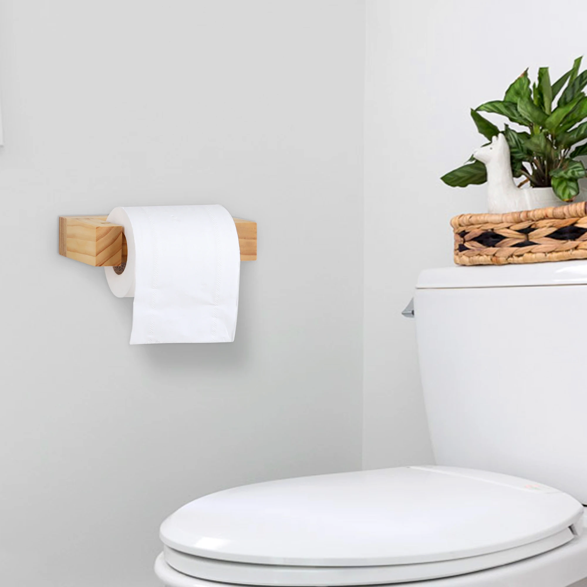 Paper Towel Holder Toilet Paper Holder Toilet Roll Holder Wooden Punch-free