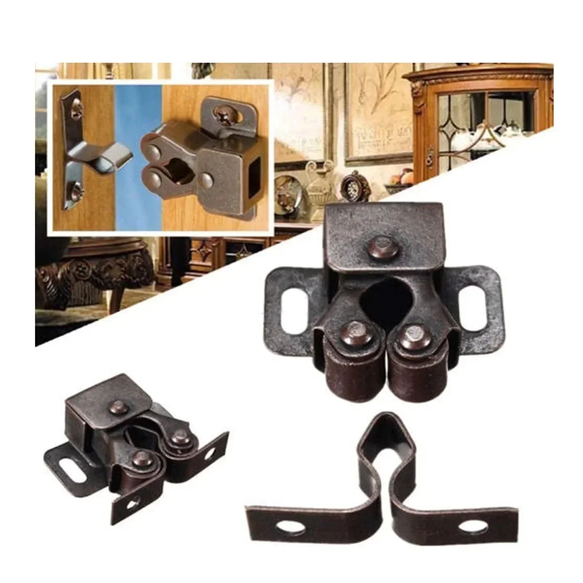 10/20PCS Door Stop Closer Stoppers Damper er Magnet Cabinet Catches With Screws For Wardrobe Hardware Furniture Fittings