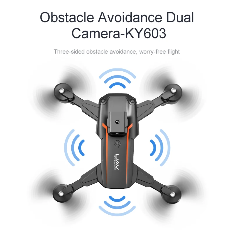 2024 전문가용 드론 5G 4K HD 듀얼 카메라, 광학 흐름 호버 360 ° 레이저 장애물 회피 RC 쿼드콥터 UAV 장난감, KY603 신제품