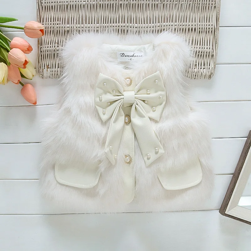 Baby Girl Jacket Fur Vest Suitable For 0-3 Years Old