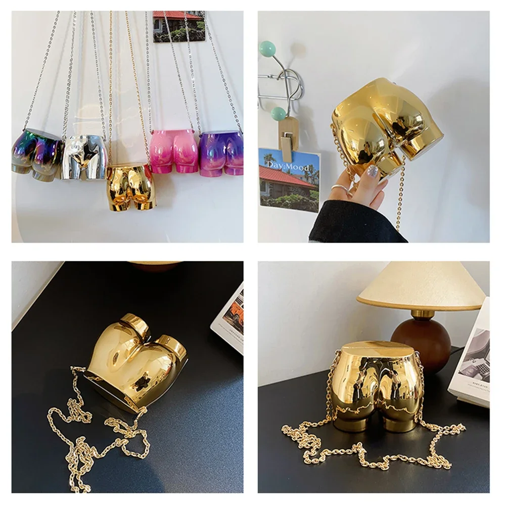 Women Evening Clutch Handbags Acrylic Butt Shape Mini Novelty Purse Chain Strap Unique Shoulder Bag Stylish Ladies Bag 3