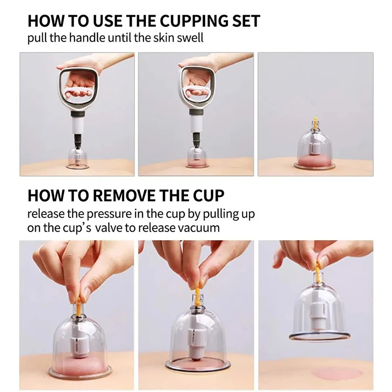 Vacuum Cupping Massage Jar Set for Self Help Body Relaxation