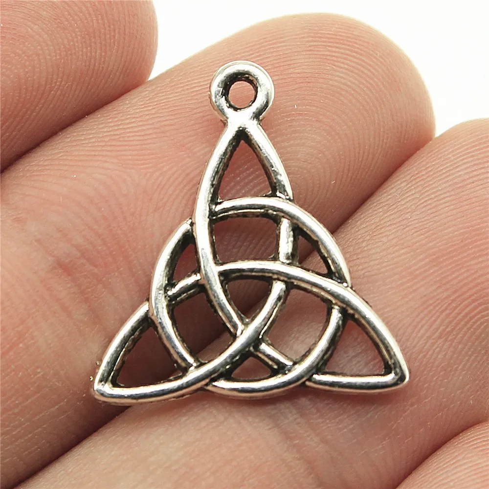 WYSIWYG 20pcs 21x20mm Triquetra Symbol Charms For Jewelry Making