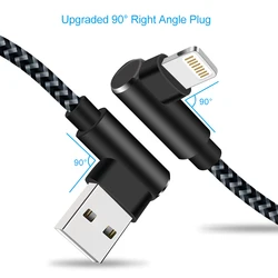 USB A to Lightning Fast Charging 90 - Degree Cable - Premium Phone Accessory - Lightning to USB - A (Beige)