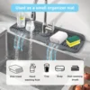 Kitchen Faucet Silicone Splash Mat, Sink Drainage Mat, Sink Collection Mat, Drainage Drying Mat, Bathroom Countertop Protector 2