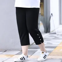 Off White Shorts Capris Woman 100KG High Waisted Stretched Knee Length 6XL 7XL Plus size Office Lady Slim Fit Cropped Trousers - Image 3