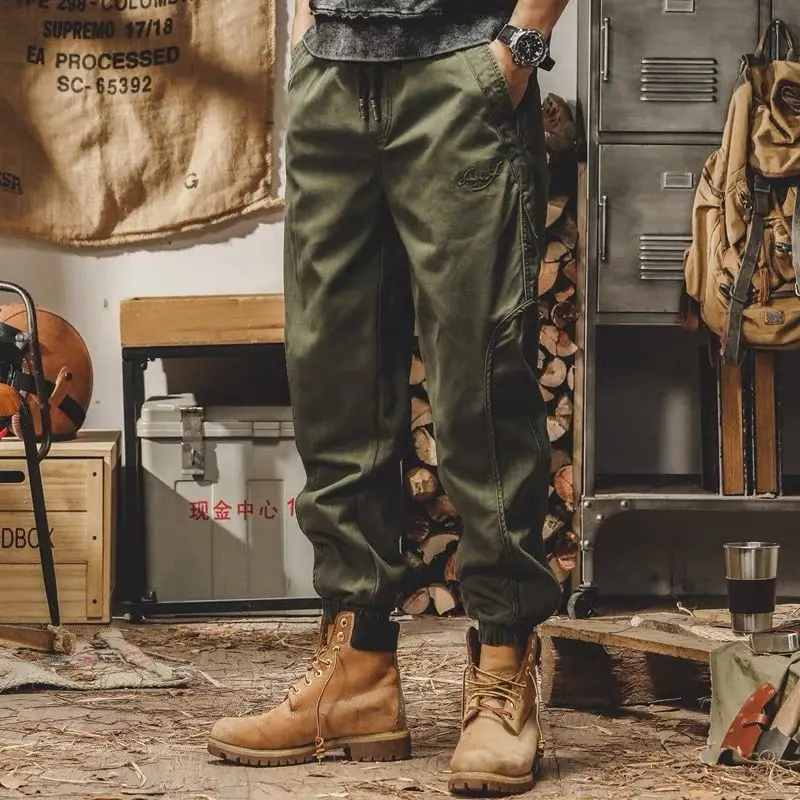 Summer Elegant Fashion Oversized Loose Casual Men's Wear Retro Overalls Solid Color Drawstring Pockets Polyester Y2K Chic Pants