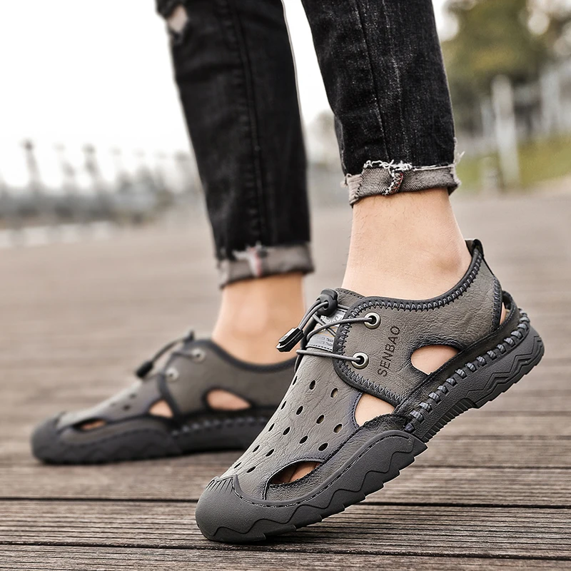 Summer New Large Size Handmade Sandals, Breathable, Non-slip and Wear-resistant Leisure Sports Sandals Men's Sandals