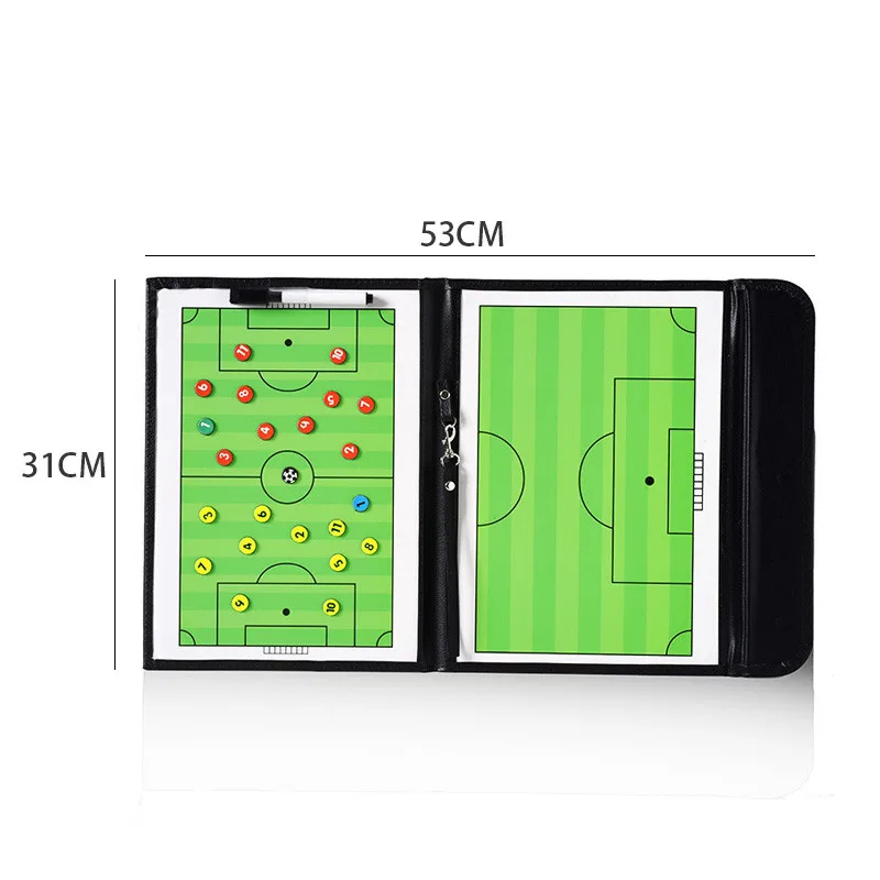 Soccer Tactical Board Foldable Magnetic Soccer Strategy Coaching Board Erasable Coaches Clipboard with Magnets and Marker Pen Soccer Accessories