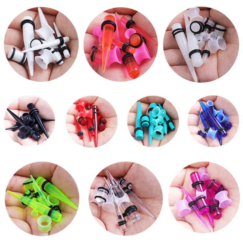 Piercing Jewelry 50pcs Acrylic Spike Ear Gauges Set Cone-shaped Ear Stretchers for Cartilage Piercing Punk Goth Body Jewelry