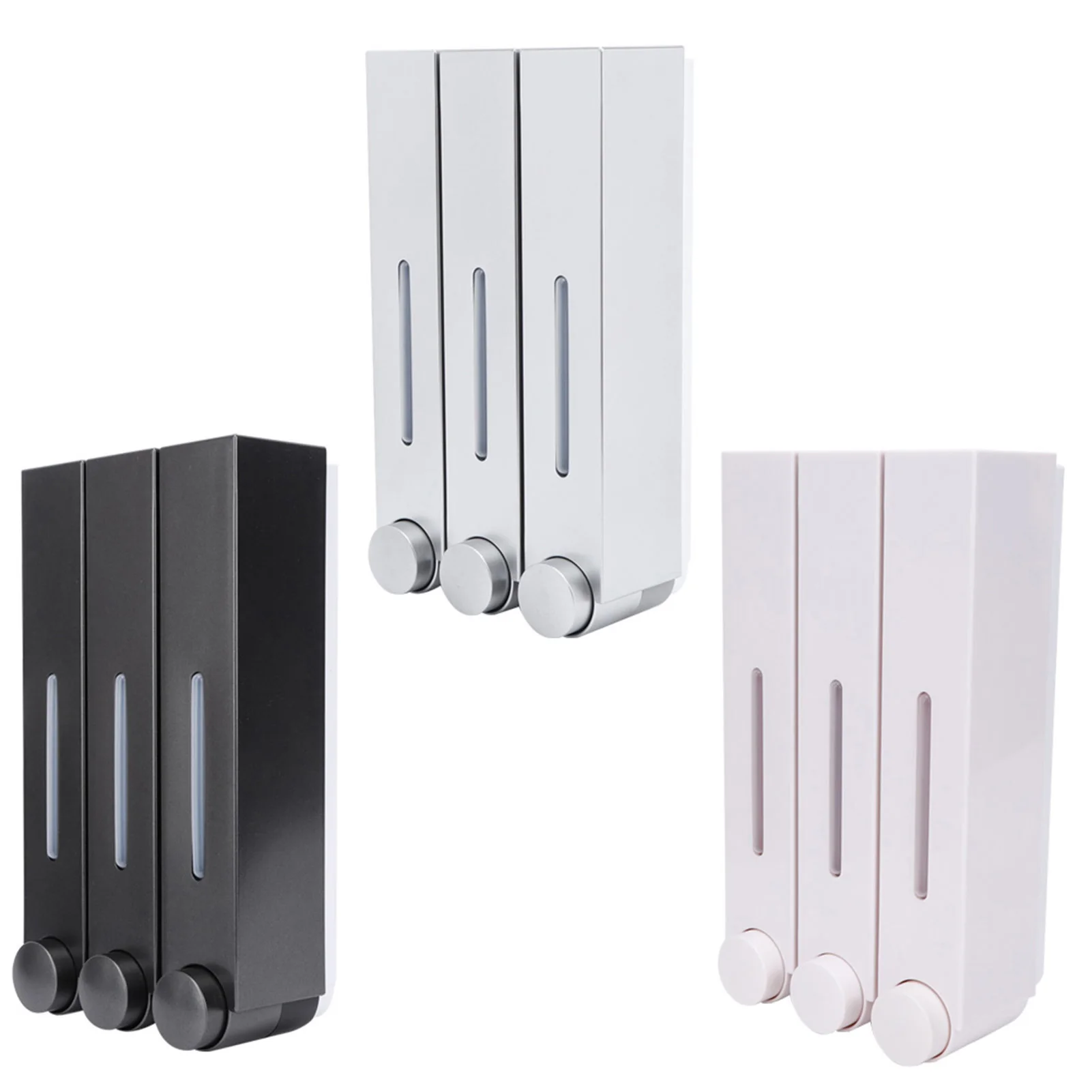 Triple 420ML Soap Dispenser Wall-mount Shower Bath Shampoo Lotion Dispenser Liquid Soap Container Hotel Bathroom Accessories