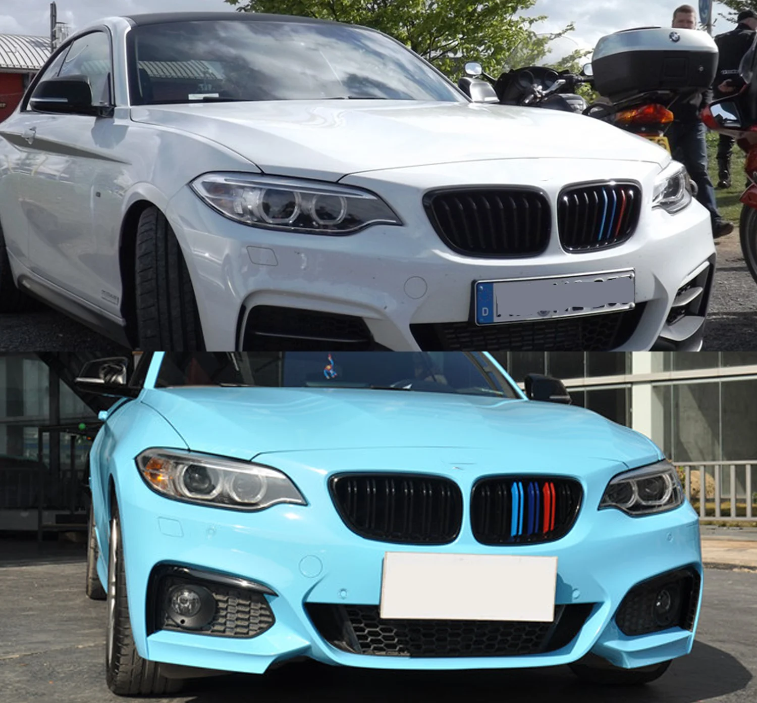 2 Series F22 Carbon Fiber + ABS Front Bumper Racing Grille Kidney Grills For BMW F87 M2 F23 Convertible F22 Coupe 2014 -