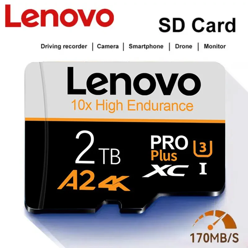 thumbnail image 1 of Tarjeta de memoria Lenovo de 2 TB y 1 TB, clase 10, A2, Micro TF, SD, 128 GB, 256 GB, 512 GB, tarjeta de memoria SD para cámara, Nintendo Switch, 1 of 5