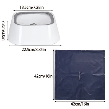 Dog Drinking Bowl Floating Pet Dog Water Feeder Bowl with Waterproof Cloth Mat Splash-free Plastic Water Dispenser 4