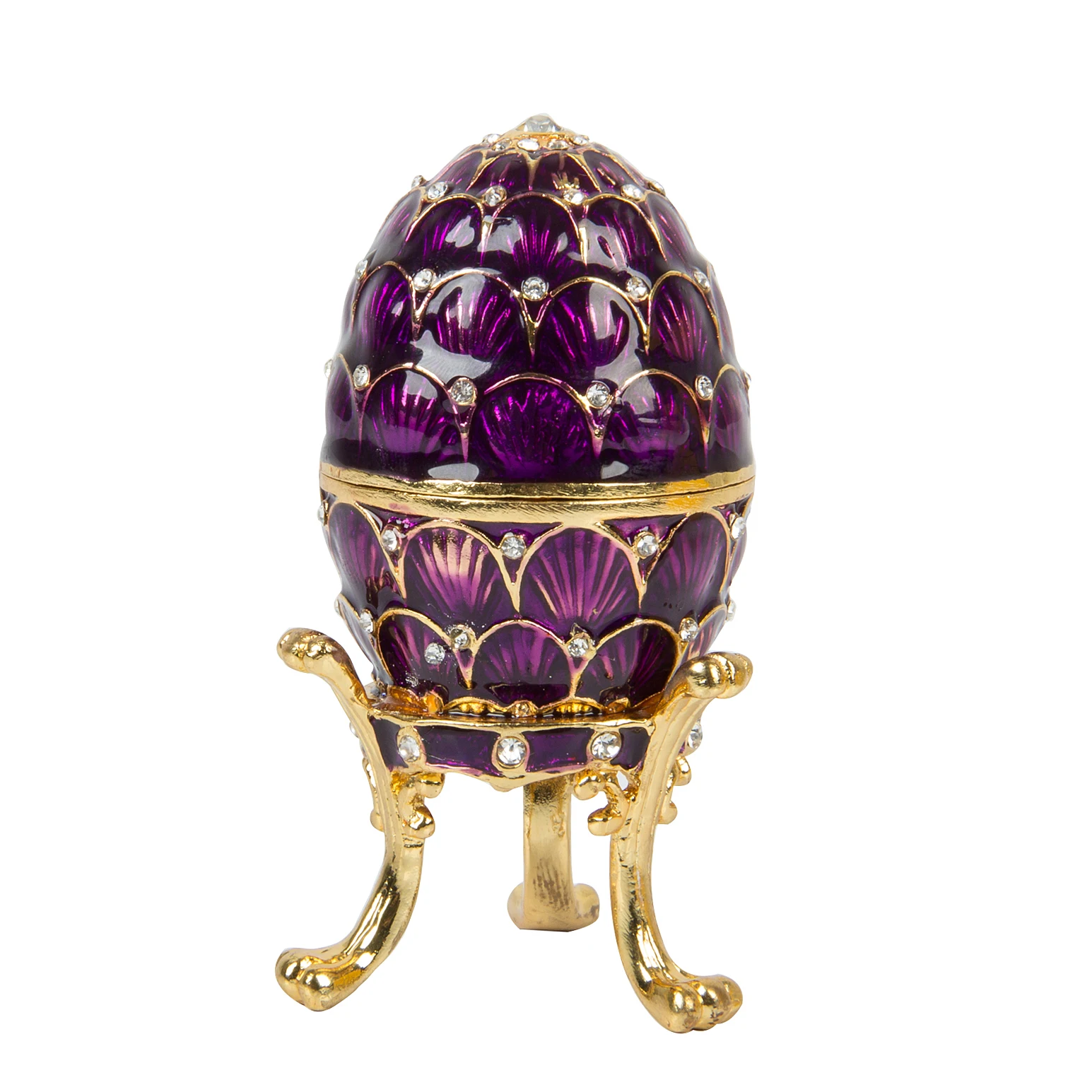 QIFU Purple Faberge Egg Trinket Box for Home Decor