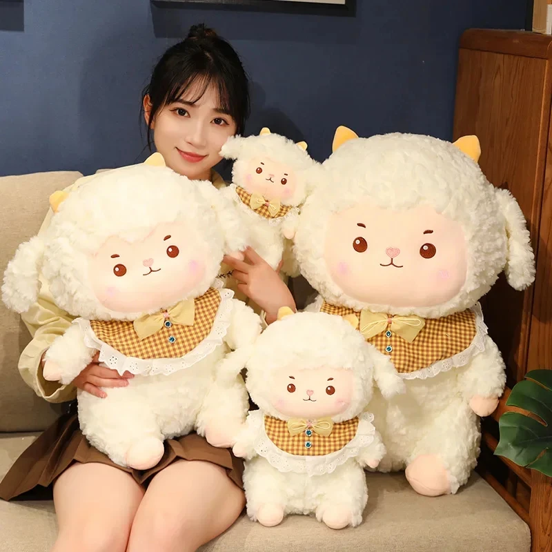

Adorabe White Cloud Sheep Plush Doll Kawaii Stuffed Soft Animals Sweet Lamb Girls Throw Pillow Baby Sleep Toy for Kids Xmas Gift