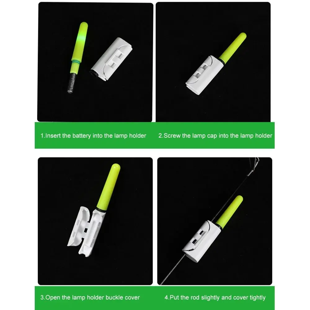 Stick lumineux pêche avec kit batterie CR425 rechargeable - Alarme de touche pour pêche nocturne et appâts