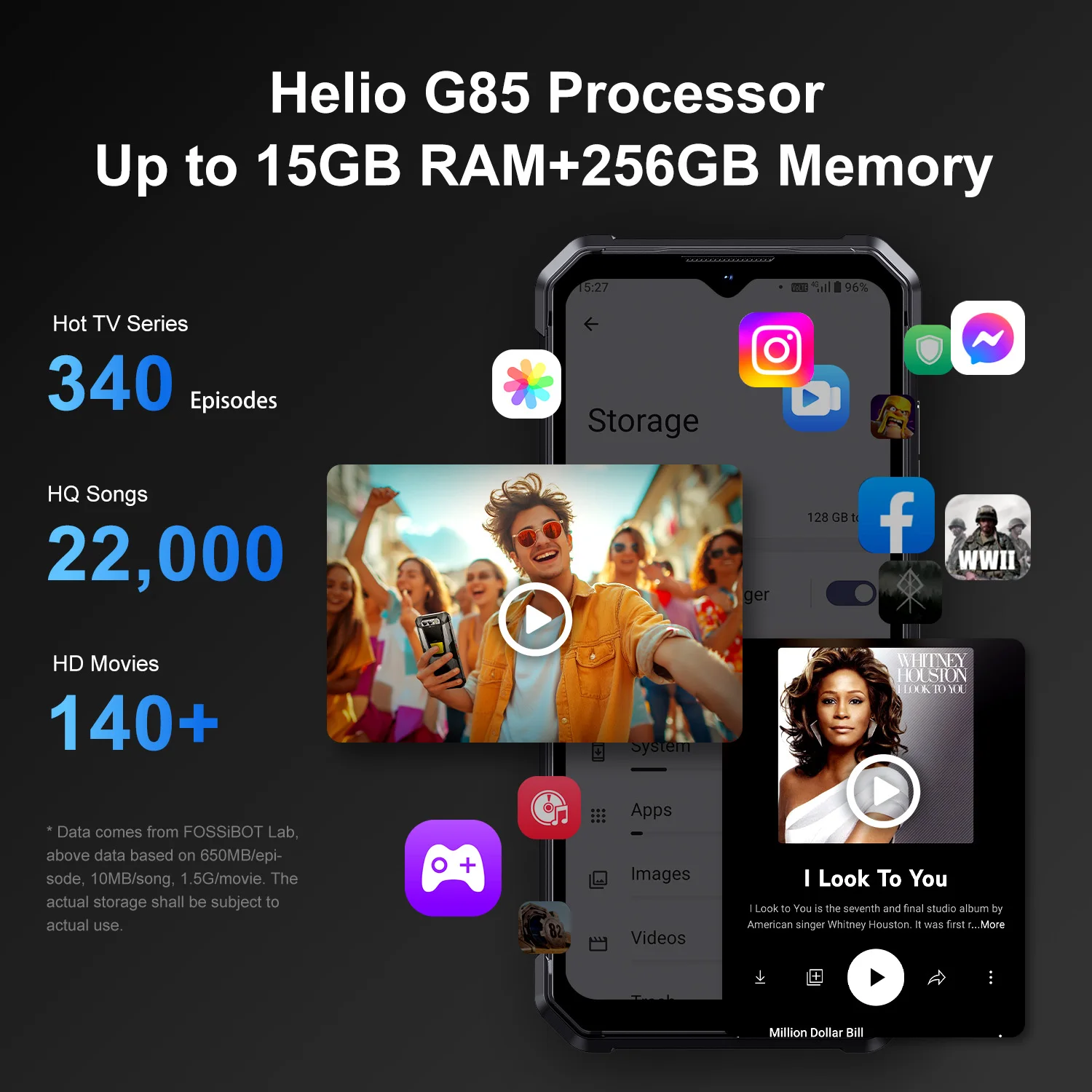 [World Premeire] FOSSiBOT F106 PRO wytrzymały smartfon 15GB + 256GB MTK G85 Android 14 12000mAh telefon komórkowy 6.58 